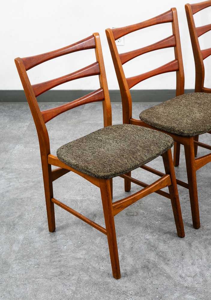 Mid Century Modern Dining Chairs Set 4 Mobler Ladder Back Farstrup Teak Grey Mcm - Image 10