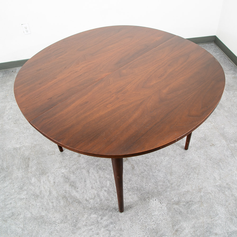 Mid Century Modern Dining Table Round Oval Drexel Declaration Round Kipp Stewart Leaf