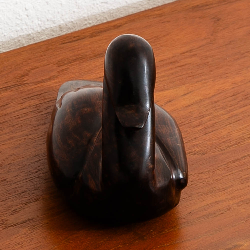 Mid Century Modern Artisan Carved Duck Sculpture Solid Rosewood Mcm Studio - Image 5