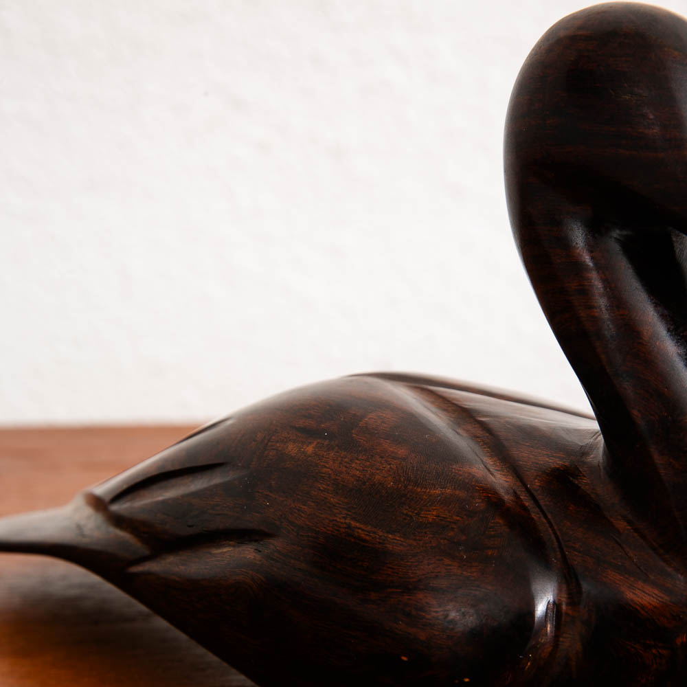 Mid Century Modern Artisan Carved Duck Sculpture Solid Rosewood Mcm Studio - Image 7