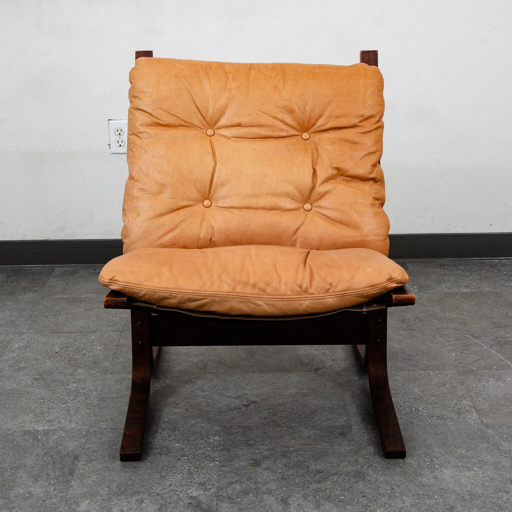 Mid Century Danish Modern Lounge Chair Tan Leather Ingmar Relling Westnofa Mcm - Image 2