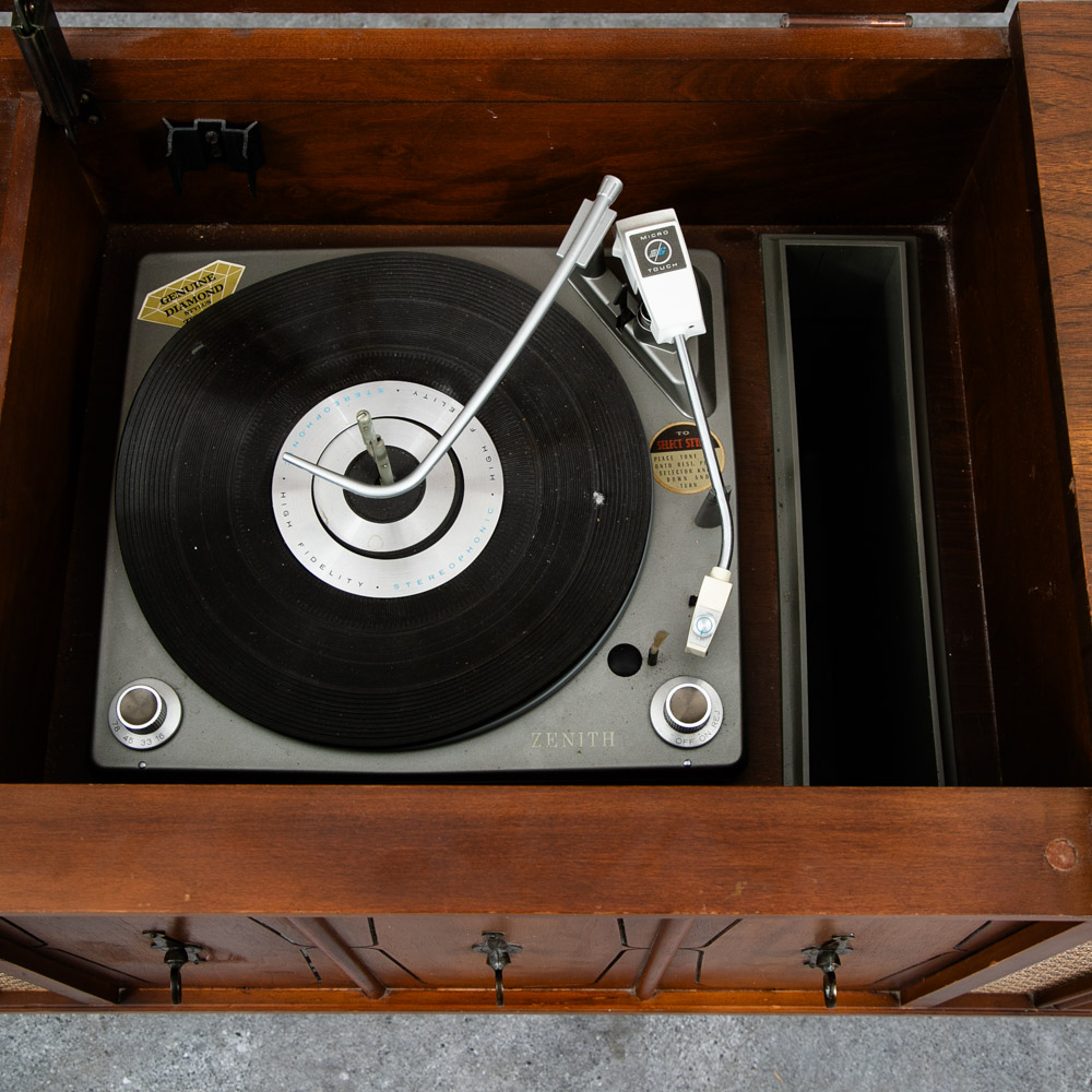 Mid Century Modern Stereo Console Zenith MN2606 Record Player Vintage Radio - Image 10