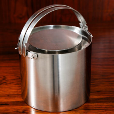 Mid Century Danish Modern Ice Bucket Stelton Stainless Steel Lidded Handle Mcm