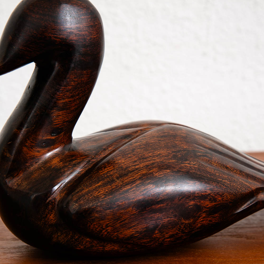 Mid Century Modern Artisan Carved Duck Sculpture Solid Rosewood Mcm Studio - Image 6