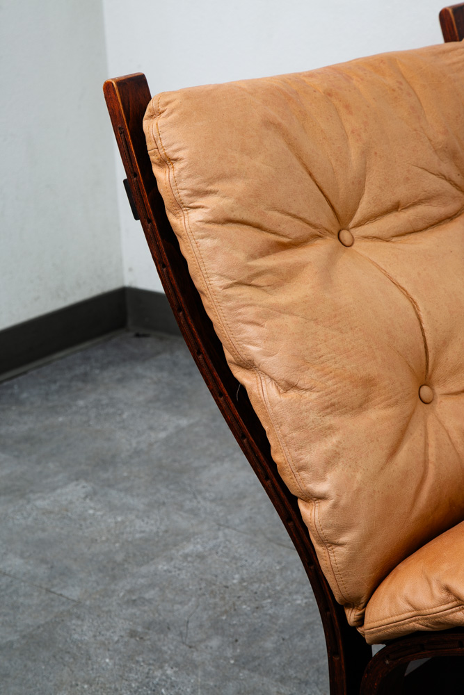 Mid Century Danish Modern Lounge Chair Tan Leather Ingmar Relling Westnofa Mcm - Image 11