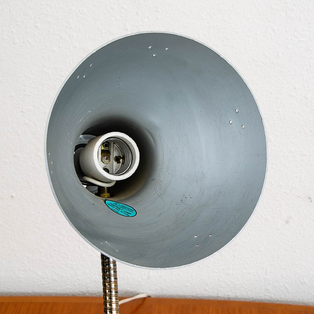 Mid Century Modern Table Lamp Brass 2 Headed Light Goose Neck Desk Brass Patinas Mcm - Image 10
