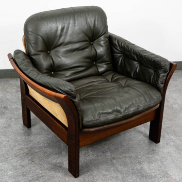 Mid Century Danish Modern Lounge Chair Dark Brown Leather Armchair Denmark MCM