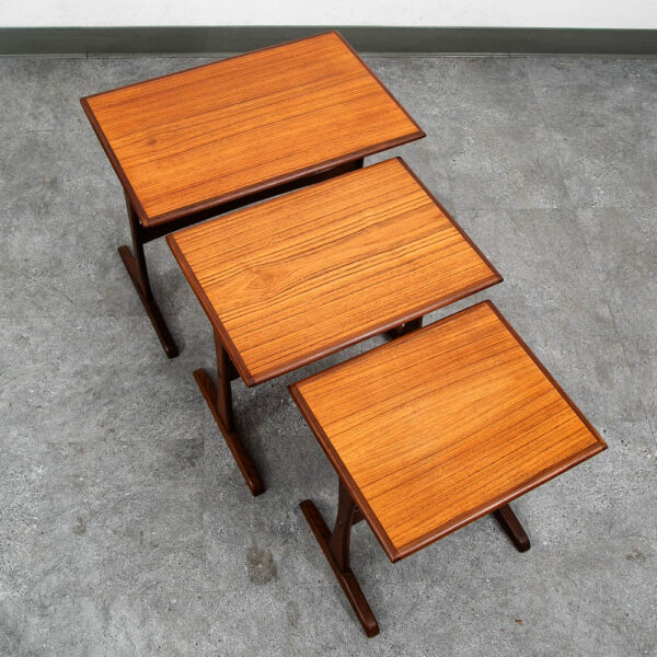 Mid Century Danish Modern Nesting Tables Kai Kristiansen Teak Set