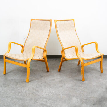 Mid Century Danish Modern Lounge Chair Set Armchair Cream Finn Ostergaard Pair