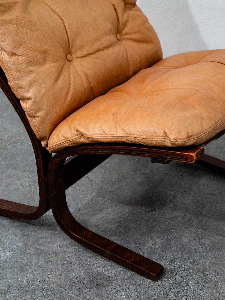 Mid Century Danish Modern Lounge Chair Tan Leather Ingmar Relling Westnofa Mcm - Image 9