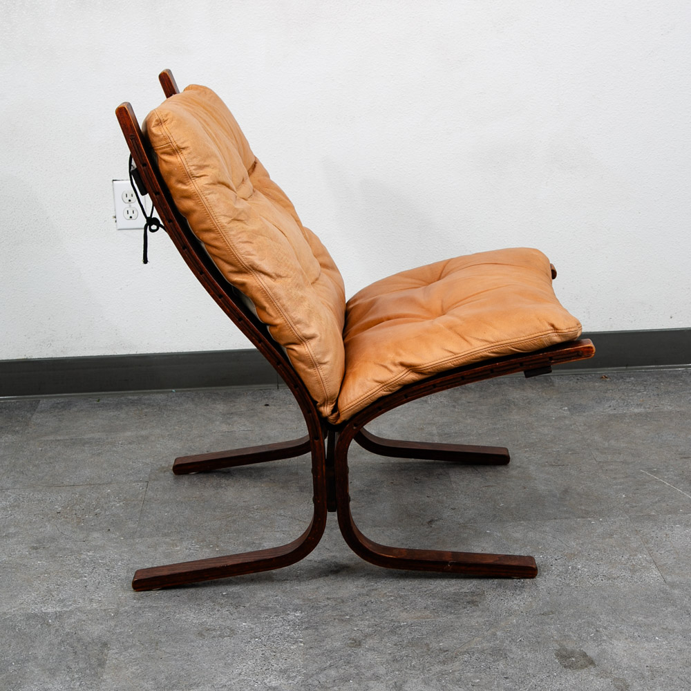 Mid Century Danish Modern Lounge Chair Tan Leather Ingmar Relling Westnofa Mcm - Image 3