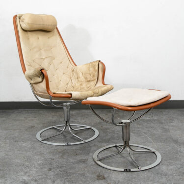 Mid Century Danish Modern Lounge Chair Dux Bruno Mathsson Jetson Leather Swivel