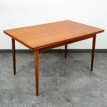 Mid Century Danish Modern Dining Table Denmark Teak Wood Extension Draw Leaf