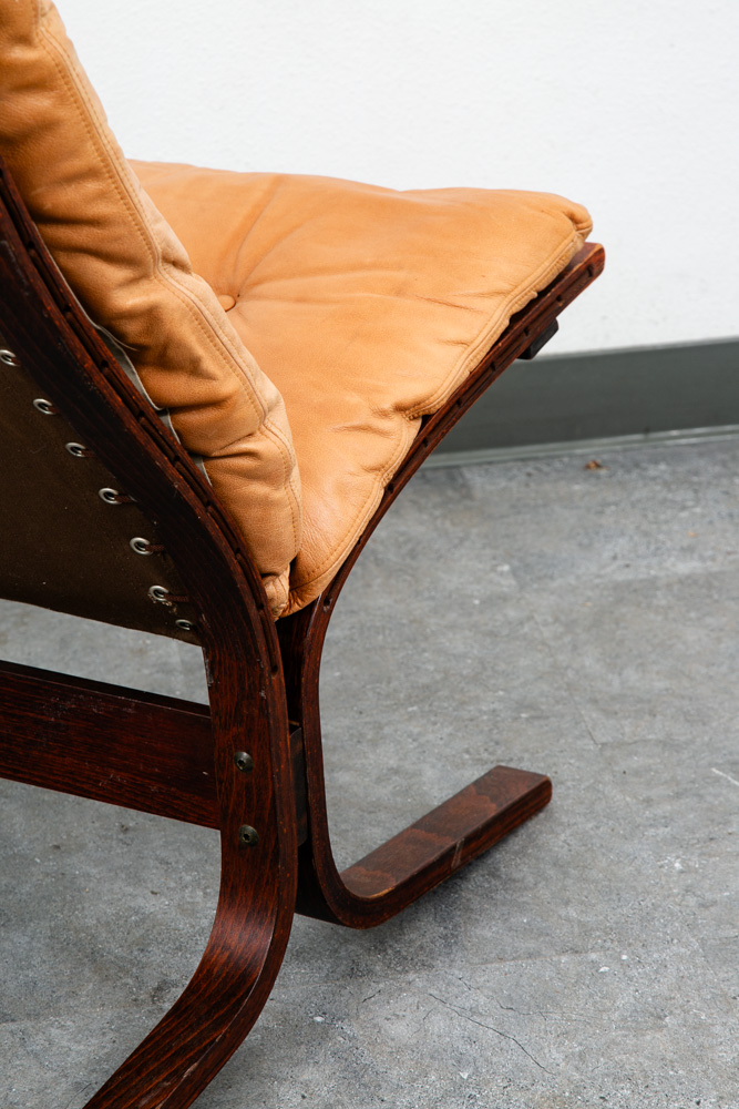 Mid Century Danish Modern Lounge Chair Tan Leather Ingmar Relling Westnofa Mcm - Image 5