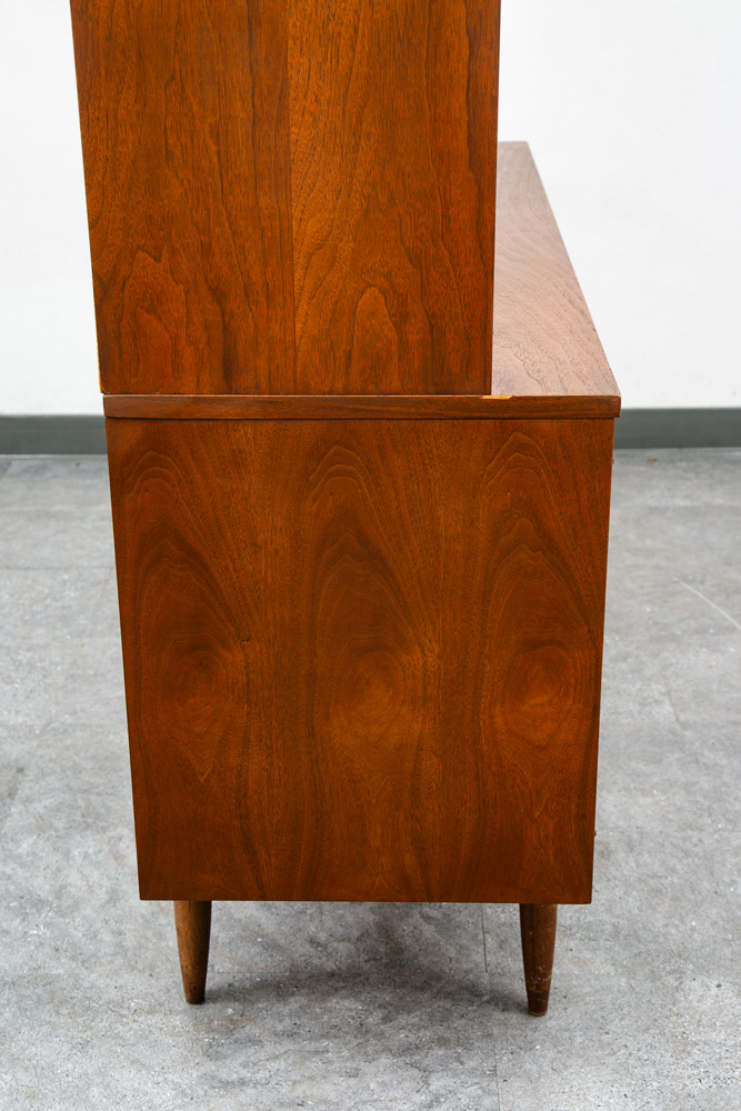 Mid Century Modern Hutch Credenza Broyhill Sculptra China Cabinet Display Glass - Image 9
