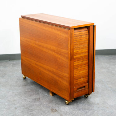 Mid Century Danish Modern Dining Table Drop Leaf Gate Leg Folding Teak MCM