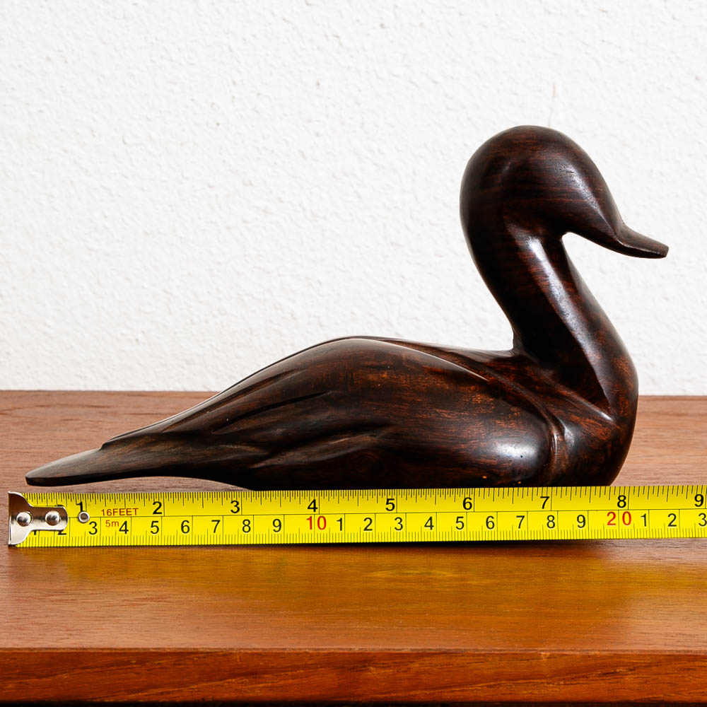 Mid Century Modern Artisan Carved Duck Sculpture Solid Rosewood Mcm Studio - Image 12