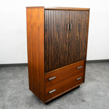 Mid Century Modern Dresser Gentleman's Chest Bassett Walnut Cabinet Drawers MCM