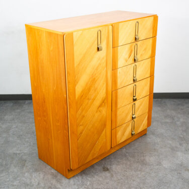 Mid Century Danish Modern Highboy Dresser Cabinet 6 Drawers Blonde Canadian Mcm