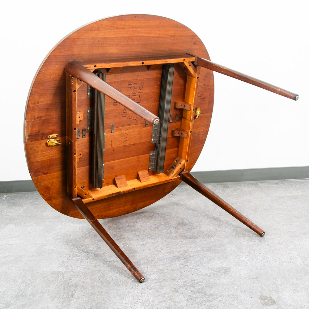 Mid Century Modern Dining Table Round Oval Drexel Declaration Round Kipp Stewart Leaf - Image 9
