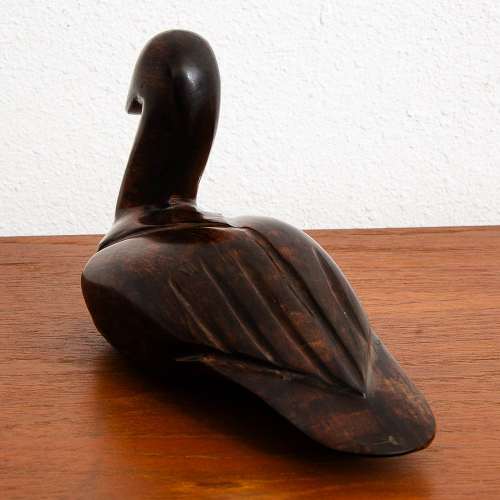 Mid Century Modern Artisan Carved Duck Sculpture Solid Rosewood Mcm Studio - Image 9