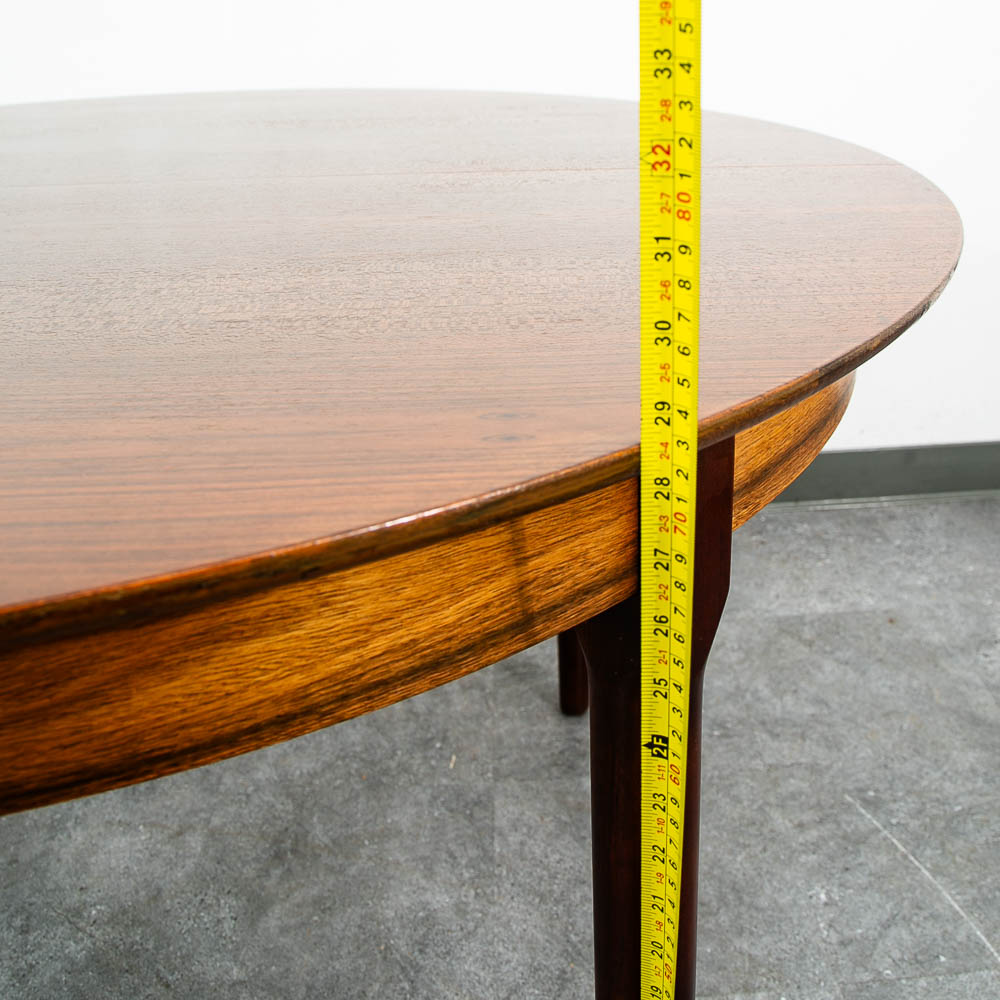 Mid Century Danish Modern Dining Table Brazilian Rosewood Round Vintage Mcm - Image 9