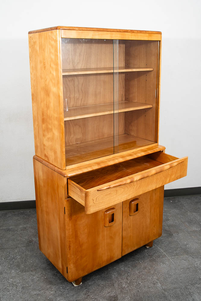 Mid Century Modern Credenza Display China Cabinet Heywood Wakefield Champagne - Image 4