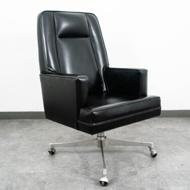 Mid Century Modern Lounge Chair Black Swivel Office Rolling Armchair MCM