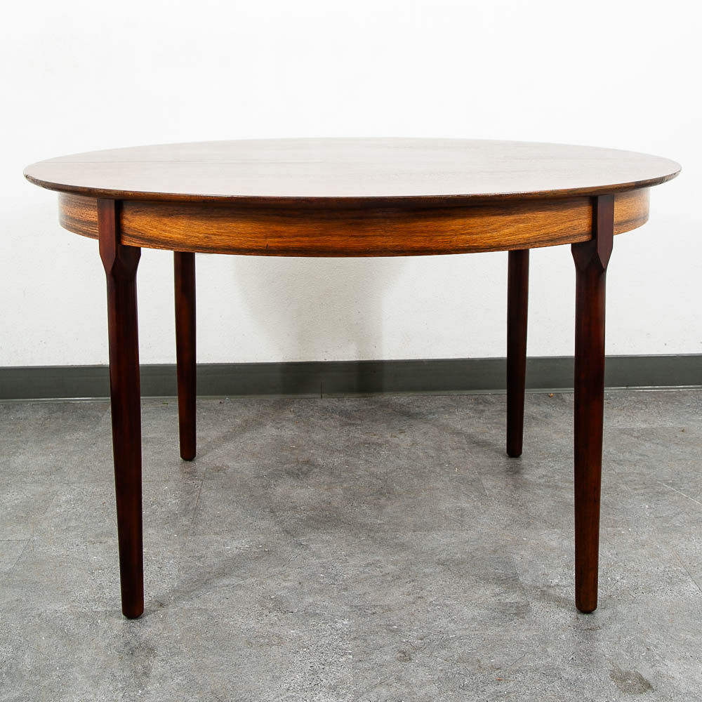 Mid Century Danish Modern Dining Table Brazilian Rosewood Round Vintage Mcm - Image 4
