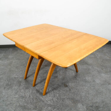 Mid Century Modern Dining Table Solid Wood Wishbone Drop Heywood Wakefield Leaf