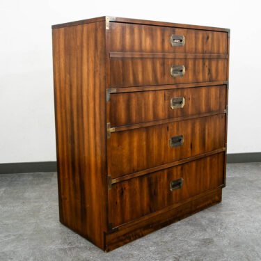 Mid Century Modern Dresser Highboy Kroehler Furniture Walnut 4 Drawer Brass Mcm