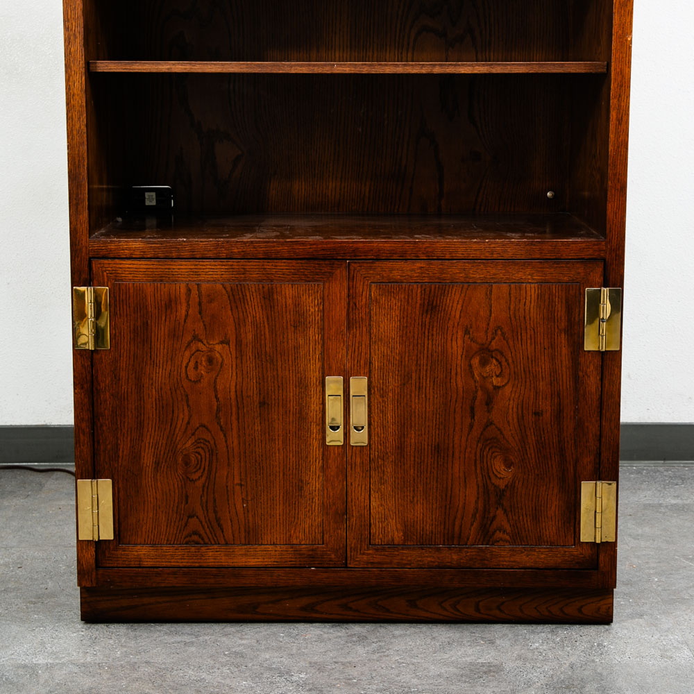 Mid Century Modern Cabinet Compact Display Scene One Henredon Campaign Dark Wood - Image 7