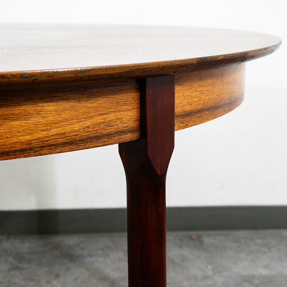 Mid Century Danish Modern Dining Table Brazilian Rosewood Round Vintage Mcm - Image 3