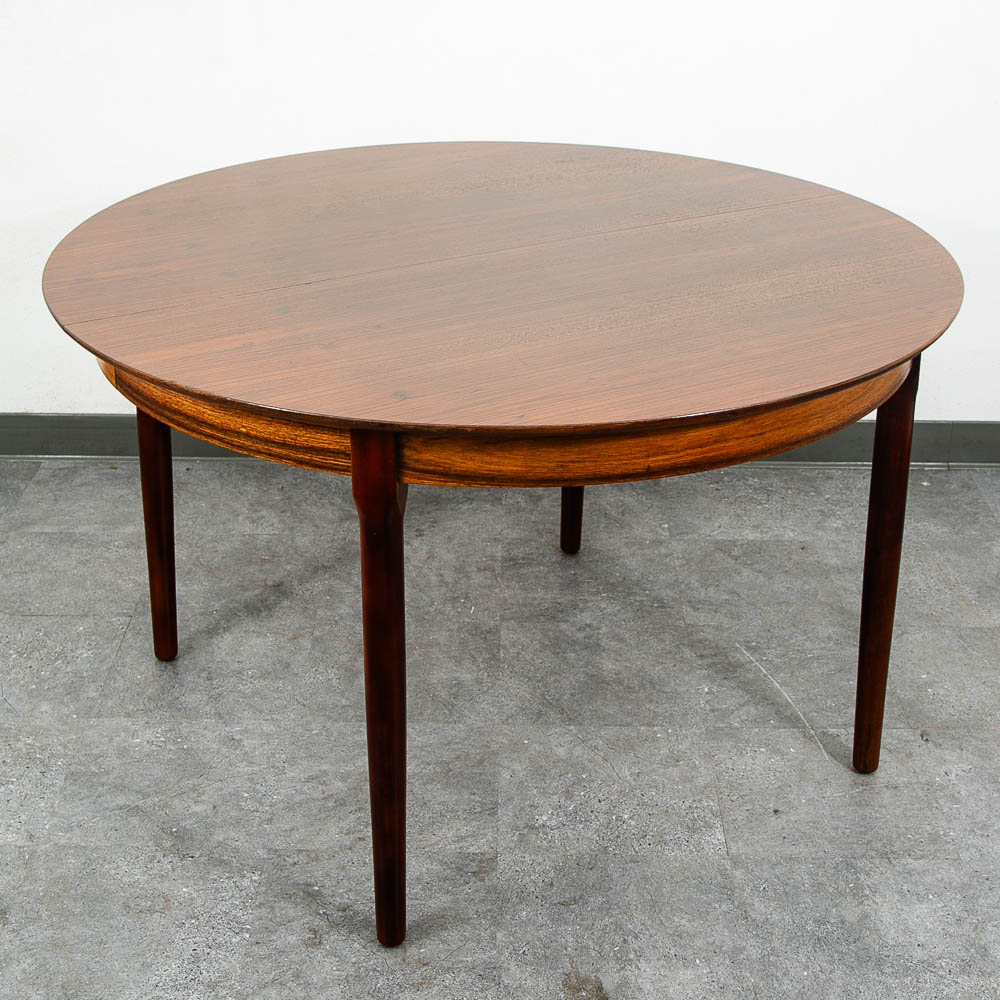 Mid Century Danish Modern Dining Table Brazilian Rosewood Round Vintage Mcm - Image 2