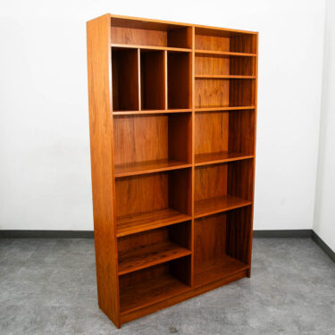 Mid Century Danish Modern Bookshelf Tall Teak Wood Shelving Unit Adjustable MCM