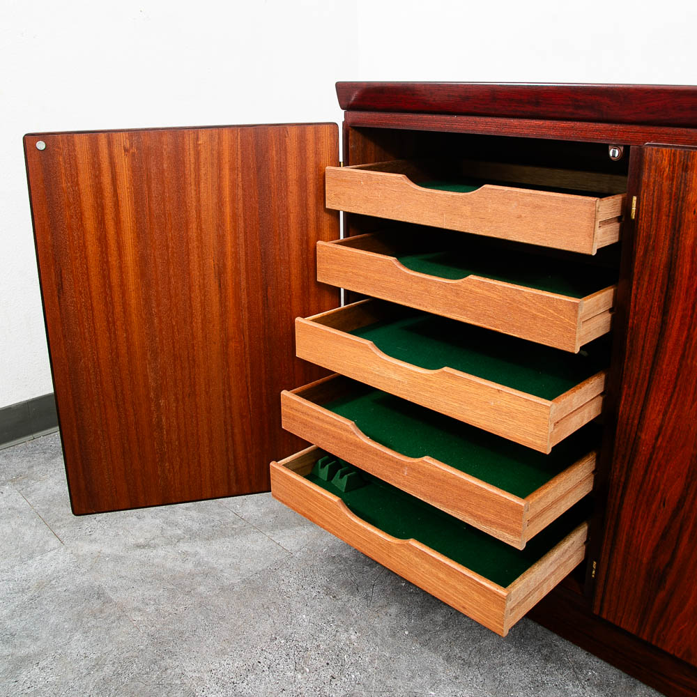 Mid Century Danish Modern Credenza Sideboard Cabinet Rosewood Skovby Drawers Mcm - Image 7