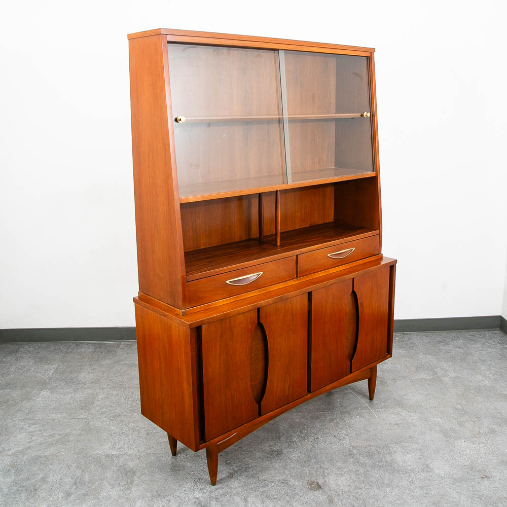 Mid Century Modern China Cabinet Garrison Hutch Glass Display Storage MCM - Image 8