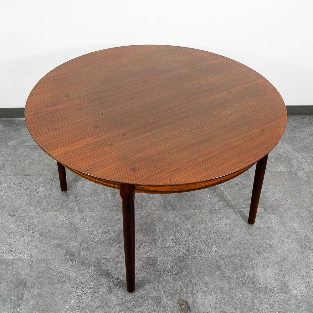 Mid Century Danish Modern Dining Table Brazilian Rosewood Round Vintage Mcm