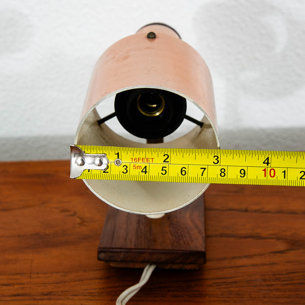 Mid Century Modern Wall Sconce Lamp Lighting Rosewood Copper Denmark MCM - Image 9