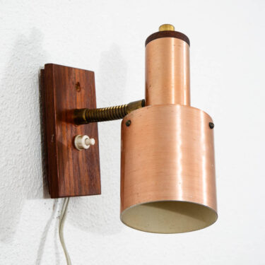 Mid Century Modern Wall Sconce Lamp Lighting Rosewood Copper Denmark MCM