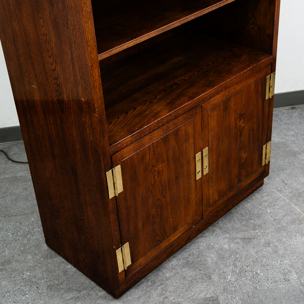 Mid Century Modern Cabinet Compact Display Scene One Henredon Campaign Dark Wood - Image 12