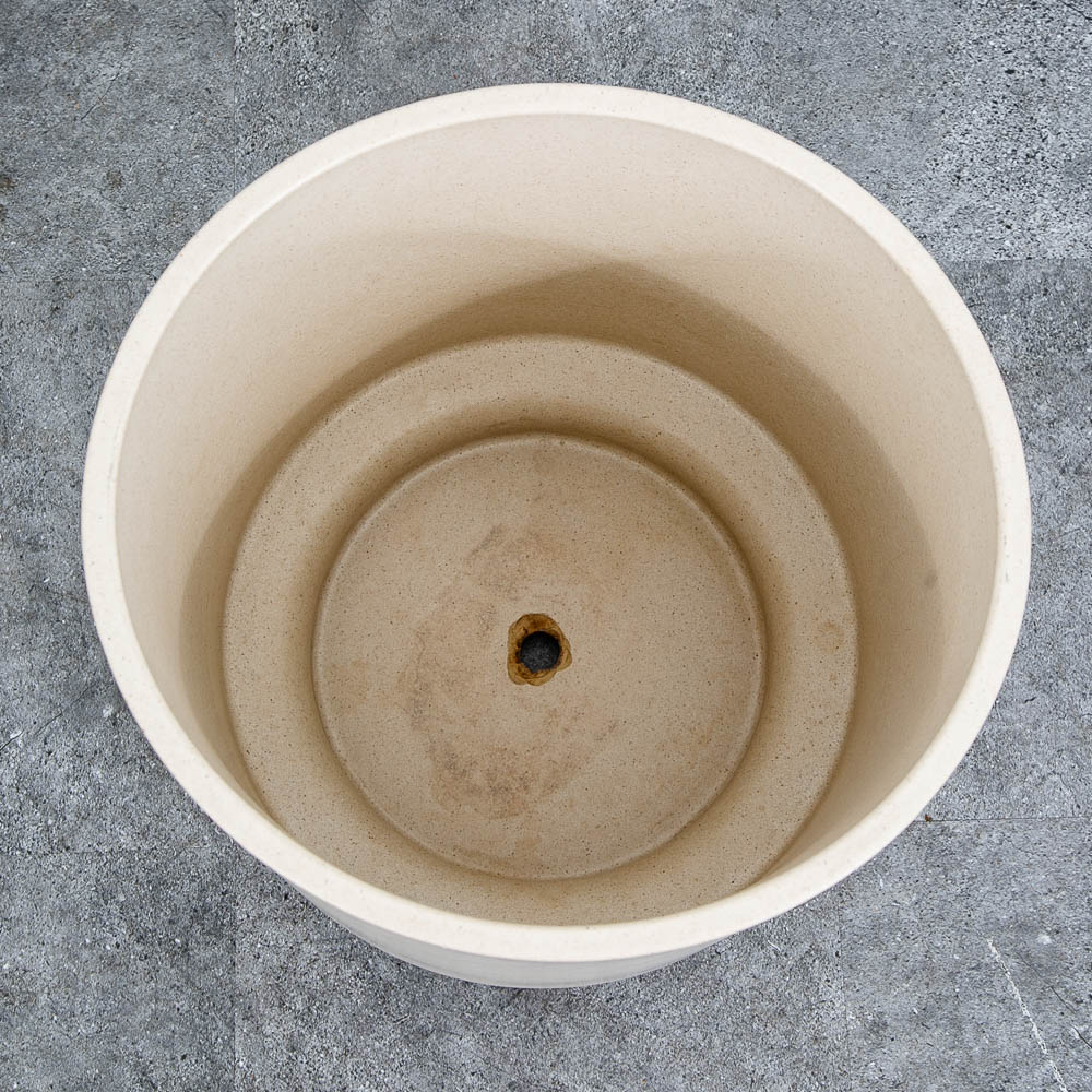 Mid Century Modern Planter Ceramic White Speckled Gainey Pot Medium MCM - Image 4