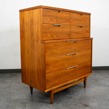 Mid Century Modern Dresser Highboy Kent Coffey Tableau 5 Drawer Walnut Vintage