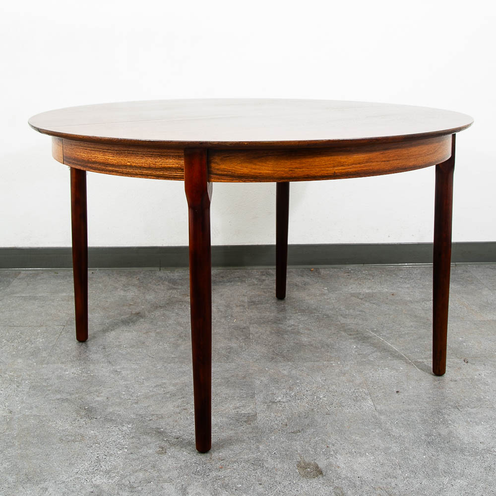 Mid Century Danish Modern Dining Table Brazilian Rosewood Round Vintage Mcm - Image 6
