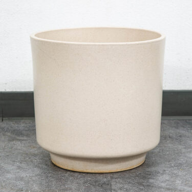 Mid Century Modern Planter Ceramic White Speckled Gainey Pot Medium MCM