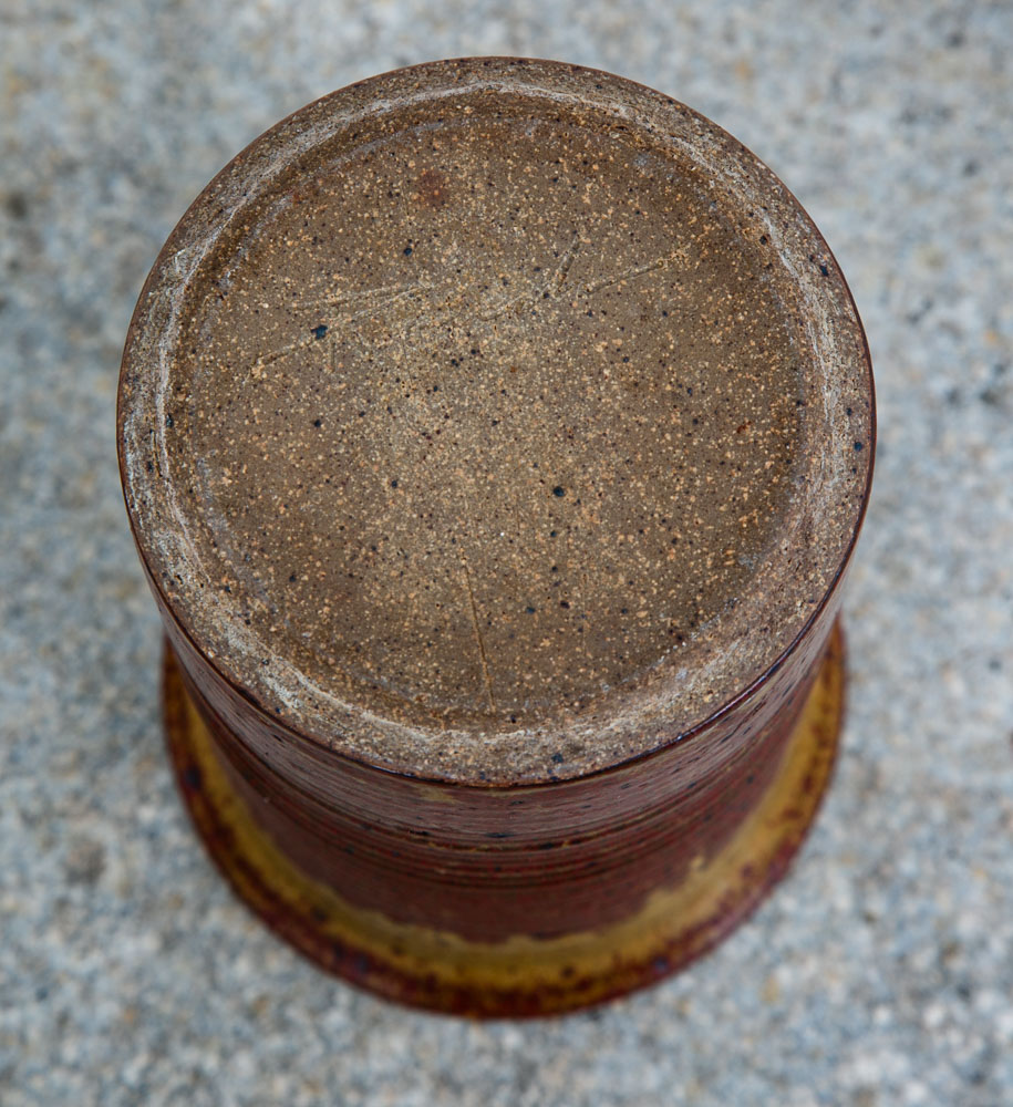 Mid Century Modern Lidded Jar Pot Round Clay Brown Studio Pottery Stoneware Mcm - Image 9