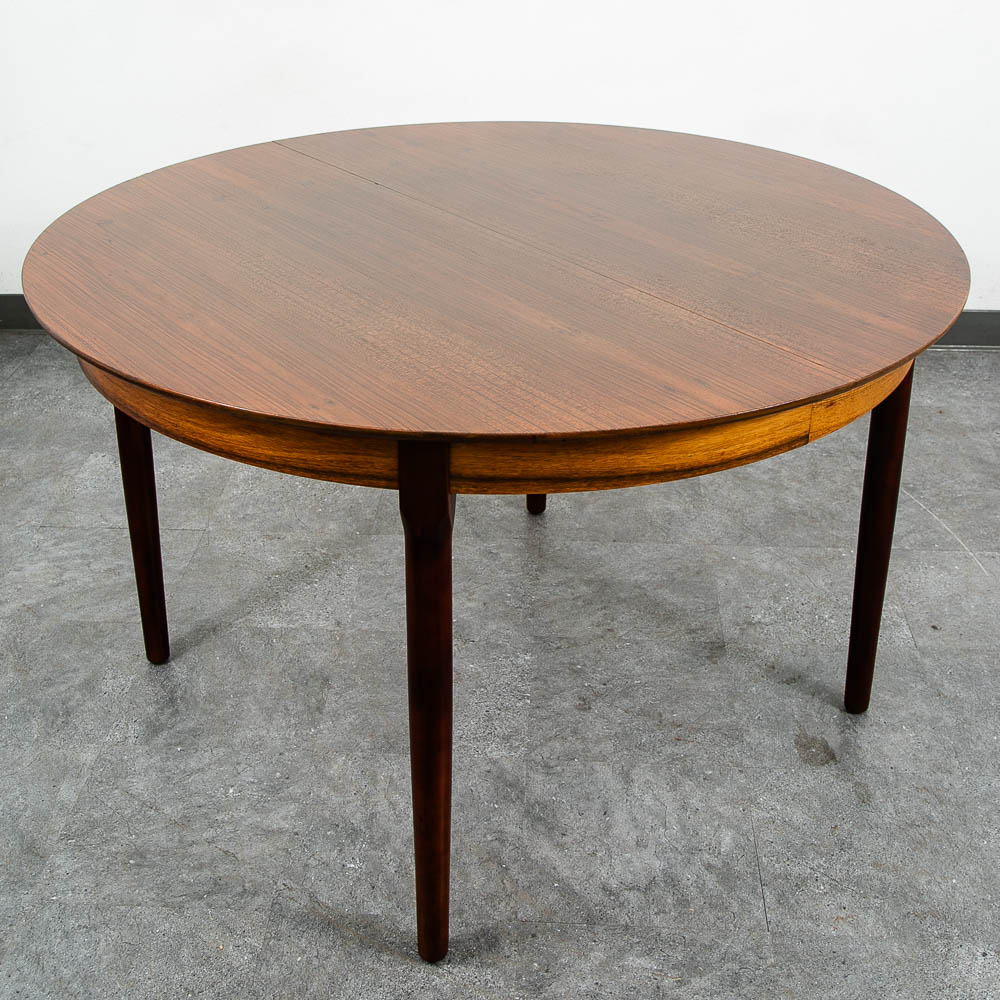 Mid Century Danish Modern Dining Table Brazilian Rosewood Round Vintage Mcm - Image 7