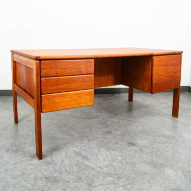 Mid Century Danish Modern Desk Floating 4 Drawer Teak Executive File Large Mcm