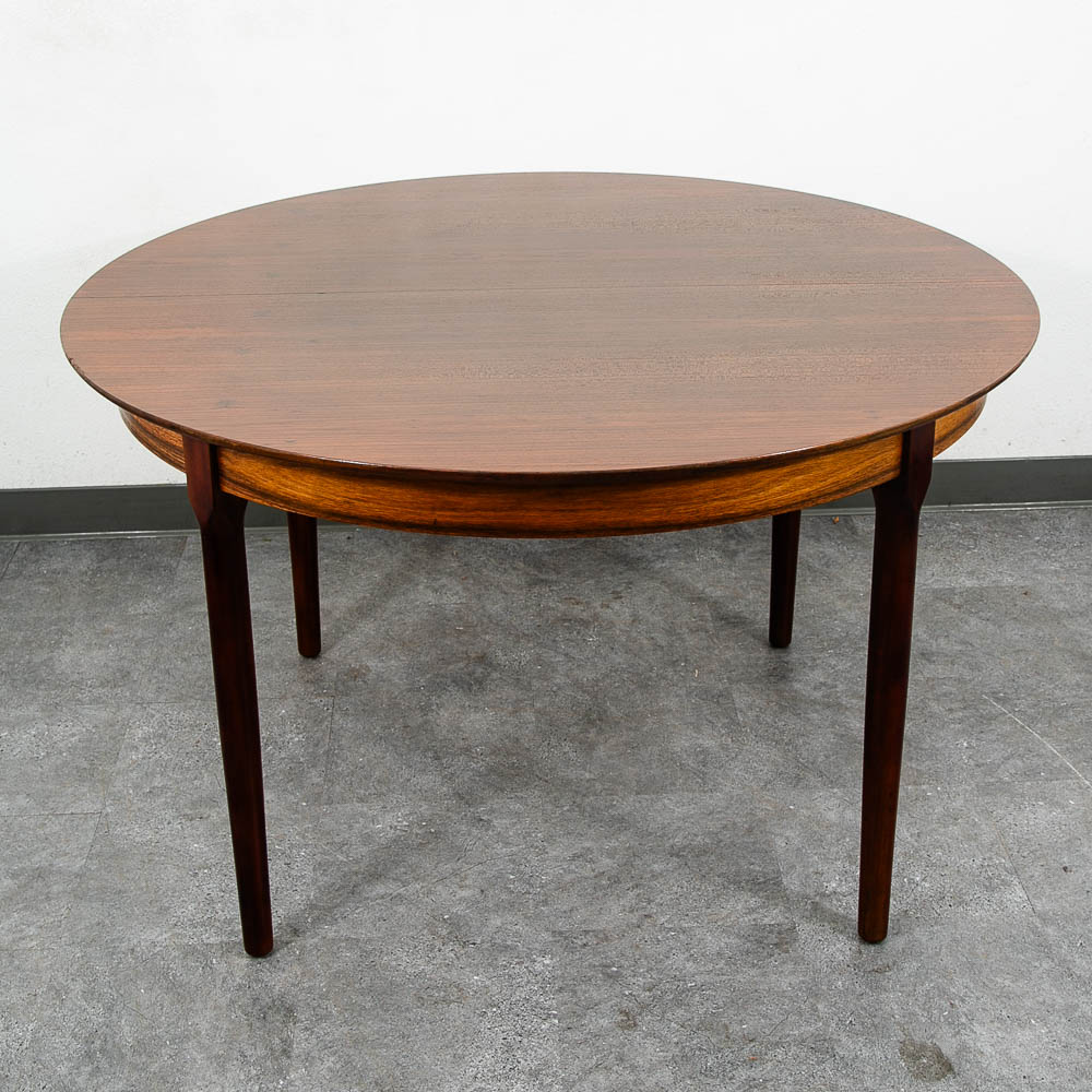 Mid Century Danish Modern Dining Table Brazilian Rosewood Round Vintage Mcm - Image 8