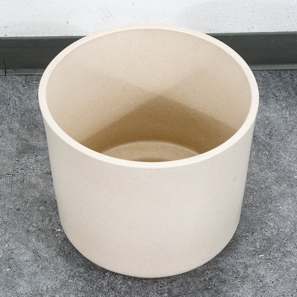 Mid Century Modern Planter Ceramic White Speckled Gainey Pot Medium MCM - Image 2